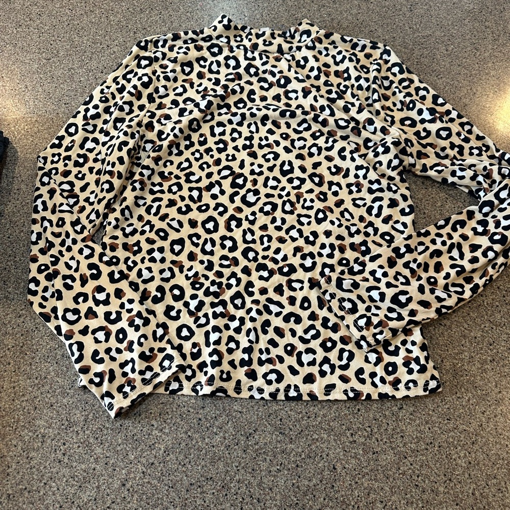 Chic Animal Print Long Sleeve Top